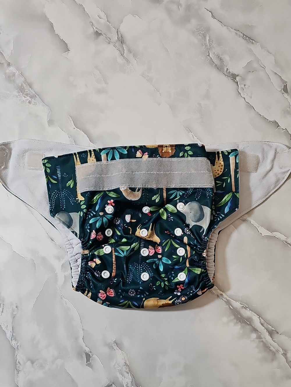 Large Reusable Pocket Cloth Diaper Adjustable Snaps Velcro Closure